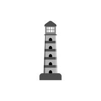 faro, torre para señal Faro. edificio en mar costa paisaje. elemento en sencillo plano estilo. firmar de faro para la seguridad y turismo. vector ilustración