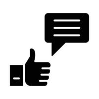 Positive Comment Vector Glyph Icon For Personal And Commercial Use.