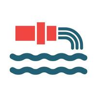 Water Pollution Glyph Two Color Icon For Personal And Commercial Use. vector