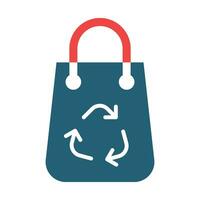 reciclar bolso glifo dos color icono para personal y comercial usar. vector