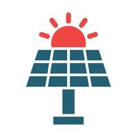 solar energía glifo dos color icono para personal y comercial usar. vector