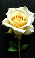 flower white rose on black background, wallpaper, design, AI generated photo