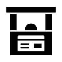 Ticket Counter Vector Glyph Icon For Personal And Commercial Use.