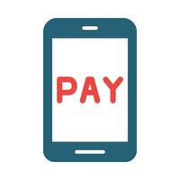 Online Payment Glyph Two Color Icon For Personal And Commercial Use. vector