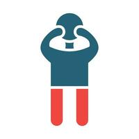 Crying Glyph Two Color Icon For Personal And Commercial Use. vector