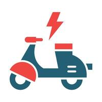 Electric Scooter Glyph Two Color Icon For Personal And Commercial Use. vector