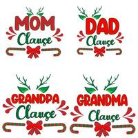 Mommy Daddy Brother Sister Claus Bundle vector