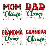 Mommy Daddy Brother Sister Claus Bundle vector