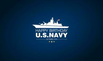 Happy  birthday US Navy October 13 background Vector Illustration