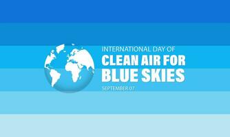 internacional día de limpiar aire para azul cielo antecedentes vector ilustración