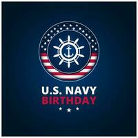 Happy  birthday US Navy October 13 background Vector Illustration