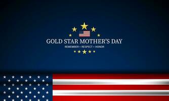 Gold star mothers day background vector illustration