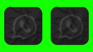 WhatsApp Flag Icon in Squire Shape Isolated with Plain and Bump Texture, 3D Rendering, Green Screen, Alpha Matte video