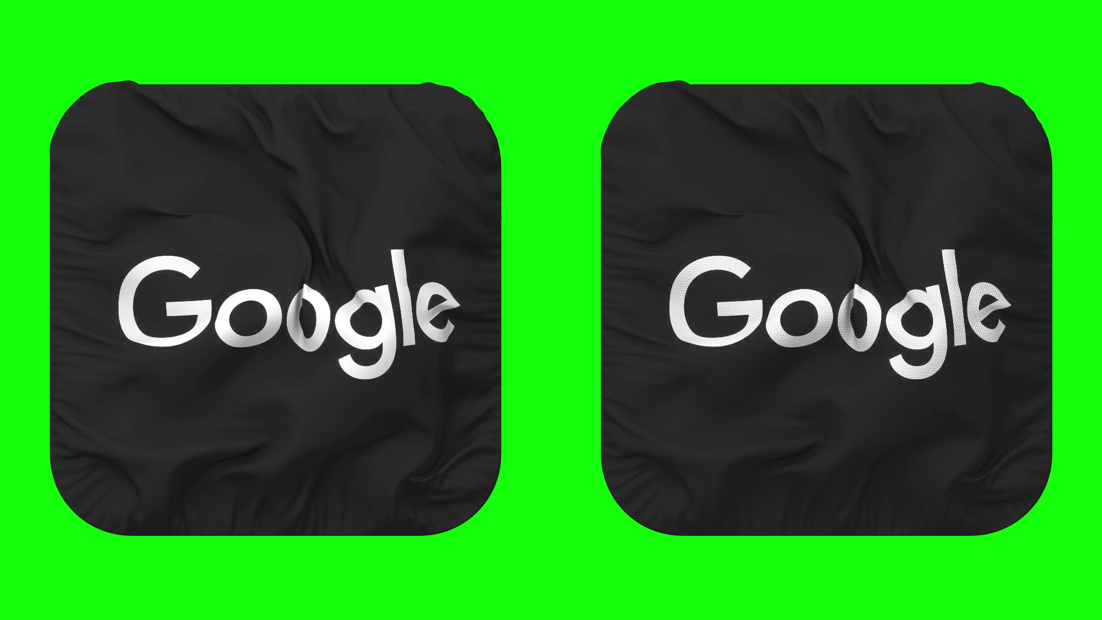 Google Flag Icon in Squire Shape Isolated with Plain and Bump Texture