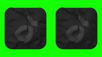 Tiktok Flag Icon in Squire Shape Isolated with Plain and Bump Texture, 3D Rendering, Green Screen, Alpha Matte video