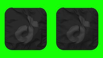 Tiktok Flag Icon in Squire Shape Isolated with Plain and Bump Texture, 3D Rendering, Green Screen, Alpha Matte video