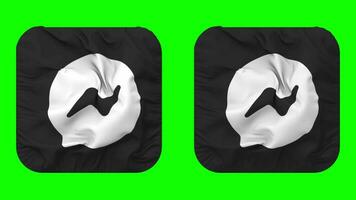 Messenger Flag Icon in Squire Shape Isolated with Plain and Bump Texture, 3D Rendering, Green Screen, Alpha Matte video