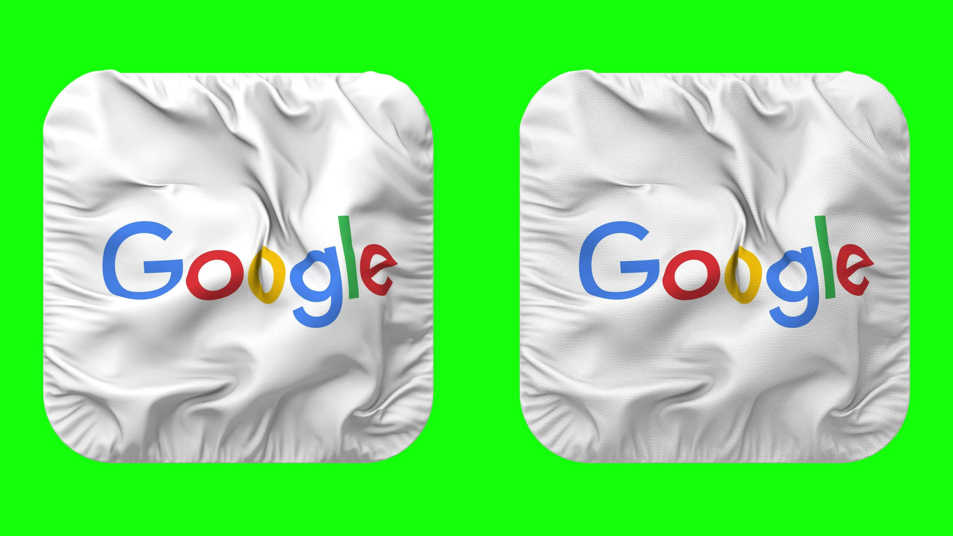 Google Flag Icon in Squire Shape Isolated with Plain and Bump Texture