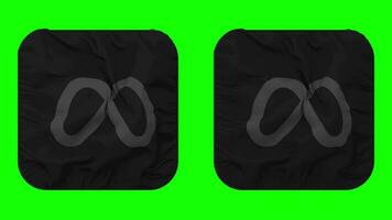 Meta Flag Icon in Squire Shape Isolated with Plain and Bump Texture, 3D Rendering, Green Screen, Alpha Matte video