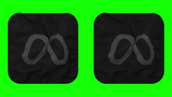 Meta Flag Icon in Squire Shape Isolated with Plain and Bump Texture, 3D Rendering, Green Screen, Alpha Matte video