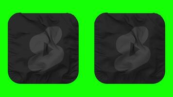YouTube Shorts Flag Icon in Squire Shape Isolated with Plain and Bump Texture, 3D Rendering, Green Screen, Alpha Matte video