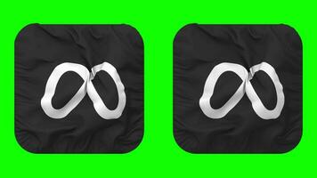 Meta Flag Icon in Squire Shape Isolated with Plain and Bump Texture, 3D Rendering, Green Screen, Alpha Matte video