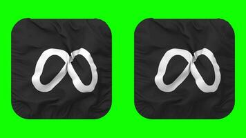 Meta Flag Icon in Squire Shape Isolated with Plain and Bump Texture, 3D Rendering, Green Screen, Alpha Matte video