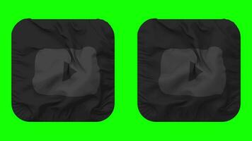 YouTube Flag Icon in Squire Shape Isolated with Plain and Bump Texture, 3D Rendering, Green Screen, Alpha Matte video