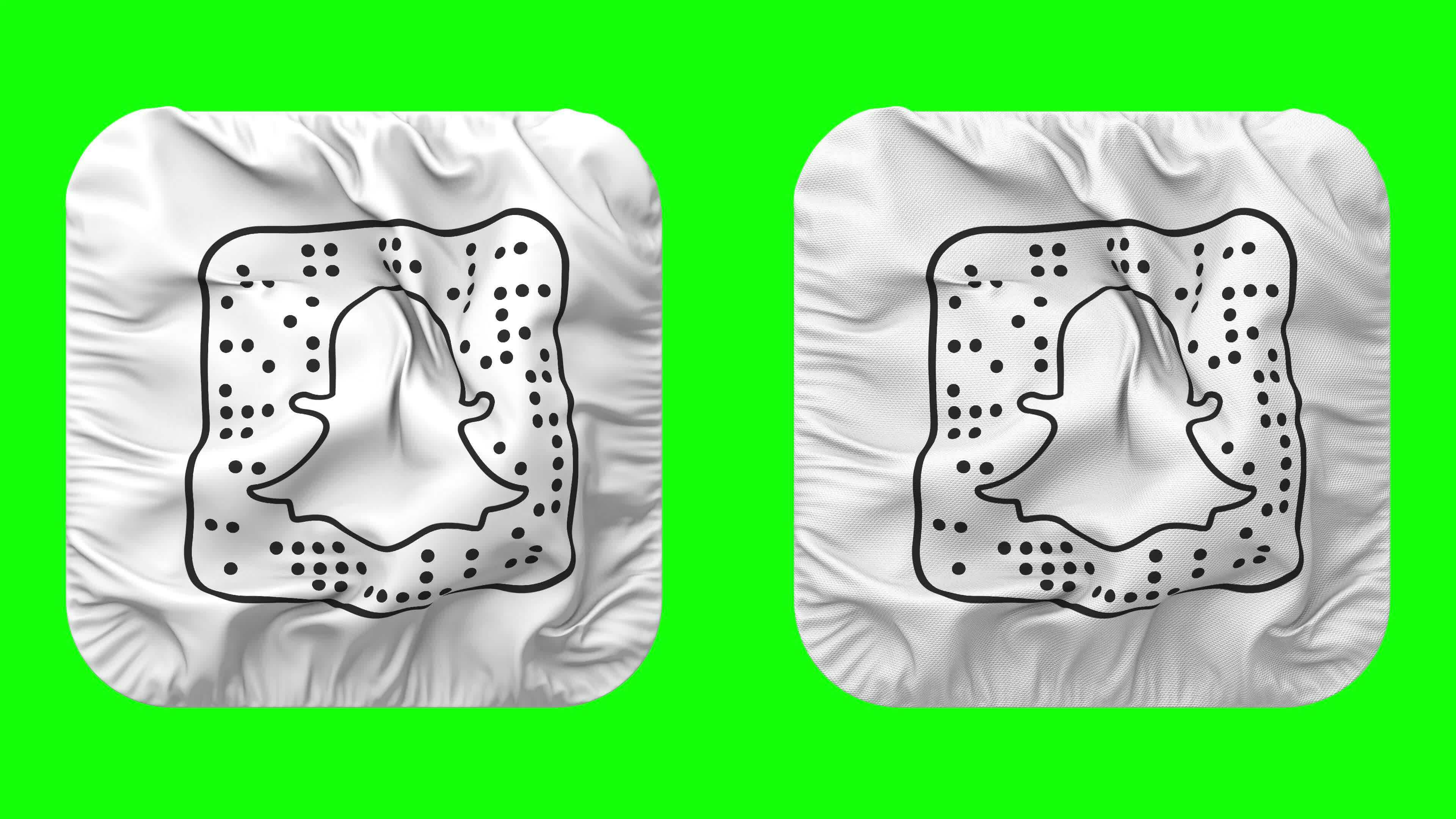SnapChat Flag Icon in Squire Shape Isolated with Plain and Bump Texture