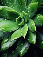 Tropical leaves with water drops on Green leaves background. Realistic leaves texture. illustration, photo