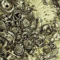 Abstract background with a mix of organic and mechanical elements. AI generated photo