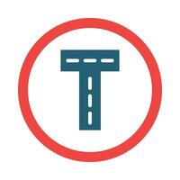 Junction Glyph Two Color Icon For Personal And Commercial Use. vector
