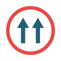 One Way Glyph Two Color Icon For Personal And Commercial Use. vector