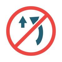 No Overtaking Glyph Two Color Icon For Personal And Commercial Use. vector