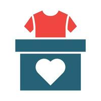 Clothes Donation Glyph Two Color Icon For Personal And Commercial Use. vector