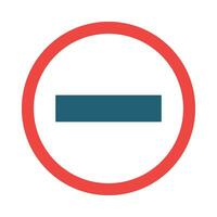 No Entry Glyph Two Color Icon For Personal And Commercial Use. vector