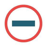 No Entry Glyph Two Color Icon For Personal And Commercial Use. vector