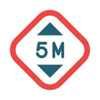 Height Glyph Two Color Icon For Personal And Commercial Use. vector