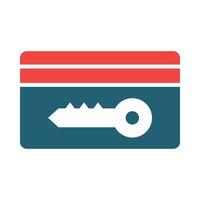 Key Card Glyph Two Color Icon For Personal And Commercial Use. vector