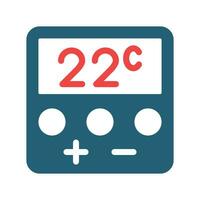 Thermostat Glyph Two Color Icon For Personal And Commercial Use. vector