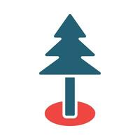 Pine tree Glyph Two Color Icon For Personal And Commercial Use. vector