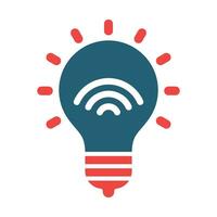 Smart Lighting Glyph Two Color Icon For Personal And Commercial Use. vector