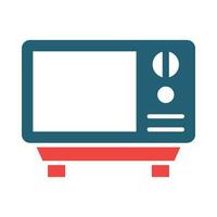 Microwave Glyph Two Color Icon For Personal And Commercial Use. vector
