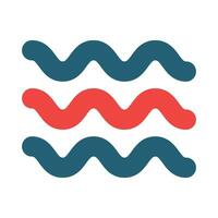 Wave Glyph Two Color Icon For Personal And Commercial Use. vector