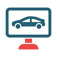 en línea taxi glifo dos color icono para personal y comercial usar. vector