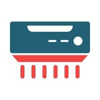 Air Conditioner Glyph Two Color Icon For Personal And Commercial Use. vector