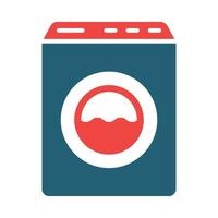 Washing Machine Glyph Two Color Icon For Personal And Commercial Use. vector