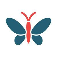 mariposa glifo dos color icono para personal y comercial usar. vector