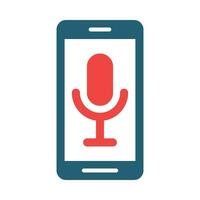 Voice Assistant Glyph Two Color Icon For Personal And Commercial Use. vector