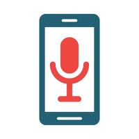 Voice Assistant Glyph Two Color Icon For Personal And Commercial Use. vector